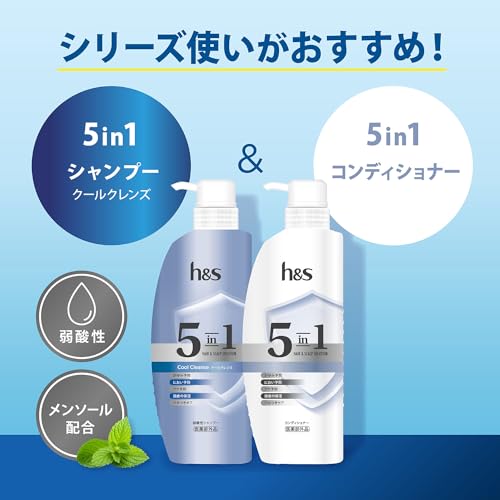 h&s 5in1 クールクレンズ シャンプー・コンディショナー ポンプセット フケ・かゆみ・べたつき・乾燥・ニオイ などの家族の頭皮悩みに 340g+340g エイチアンドエス