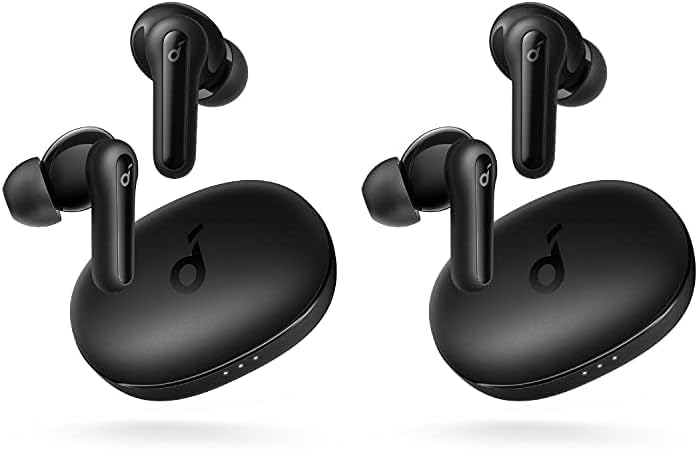 Soundcore Anker Life P2 Mini True Wireless Bluetooth 5.2 Earbuds Headphones, Black (Pack of 2)