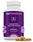 BariTransform Bariatric Multivitamin with Iron Capsule – 90 Ct – Bariatric Vitamins Multivitamin with Organic Ginger Root for Digestion Support – Once-A-Day Vitamins