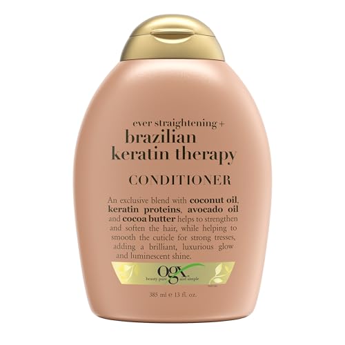Ever Straightening + Brazilian Keratin Therapy Hair-Smoothing Conditioner with Coconut Oil, Cocoa Butter & Avocado Oil, Paraben-Free, Sulfate-Free Surfactants