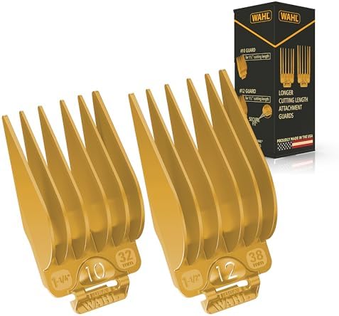 Wahl Hair Clipper Genuine Secure Fit Attachment Guard Set for Long Hair Styles and Fades, 2 Full Size Hair Clipper Guide Combs for Increased Cutting Performance - Model 3025025
