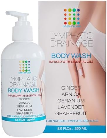 Lymphatic Drainage Shower Gel, Natural Herbal Body Wash for Healthy Lymph Flow & Body Detox, Post Manual or Tool Lymphatic Massage, Post Liposuction, BBL, Lymphedema, Lipedema, 8 Fl OZ