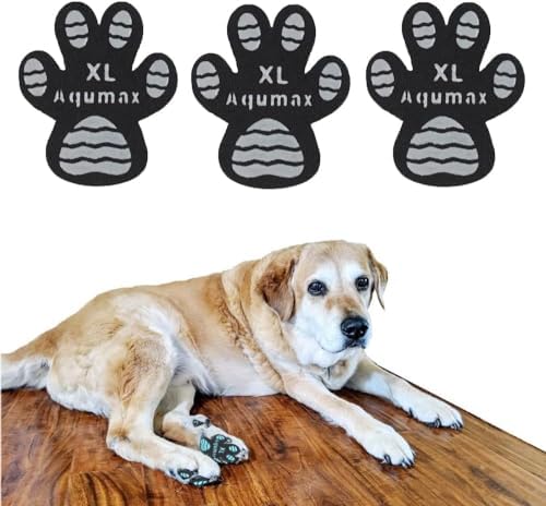 Dog Paw Protector Non-Slip Gripper Traction Pads,Walk Assistant for Senior Dogs,Foot Stickers for Hardwood Floors,Dog Shoes Booties Socks Replacement,12 Sets (48 pcs) XL Black