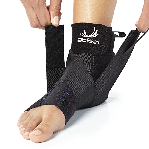 BioSkin Ankle Compression Brace - Sprained Ankle, Post Injury Support Brace for Women and Men, Swollen Feet Relief, HSA or FSA Eligible (Medium)