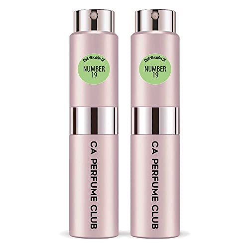 CA Perfume Impression of Number 19 For Women Eau de Parfum Spray Refillable Bottle 0.27 Fl Oz-X2