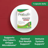 Probulin Colon Support Daily Probiotic + Prebiotic Supplement for Gut Health + Support for Occasional Gas and Bloating - 20 Billion CFU - 12 Strains - 60 Vegan Capsules