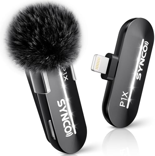 SYNCO Wireless Lavalier Microphone for iPhone, P1XL Professional Lapel Mic for Tiktok, YouTube, Streaming, Vlog Video Recording, Wireless Microphone for iPhone 14/13/12/11/SE...