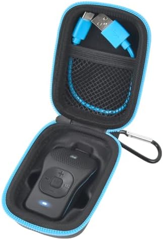 Carrying Case for Noxgear 39g Wearable Bluetooth Clip Speaker, Magnetic Clip-On Wireless Portable Speakers Mini Travel Storage Holder Box with Pocket for Cables, Carabiner, Black-Bag Only (Black)