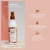 Mizani 25 Benefit Miracle Milk Leave in Conditioner | Heat Protectant and Detangler Spray| Formulated with Coconut Oil | For Frizzy & Curly Hair | 8.5 fl oz