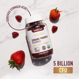 SMNutrition Organic Probiotics Gummies | 5 Billion CFU Probiotics for Digestive Health & Immune Support* | Hardy Bacillus Subtilis Strawberry Probiotics Chewable Gummies | Gluten-Free, Vegan | 60 Ct
