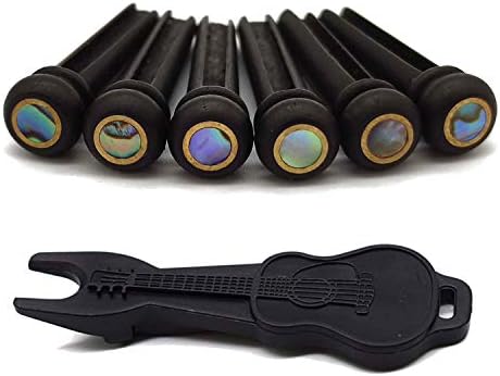 Ebony Guitar Pins Inlaid Abalone Dot Acoustic Guitar Parts