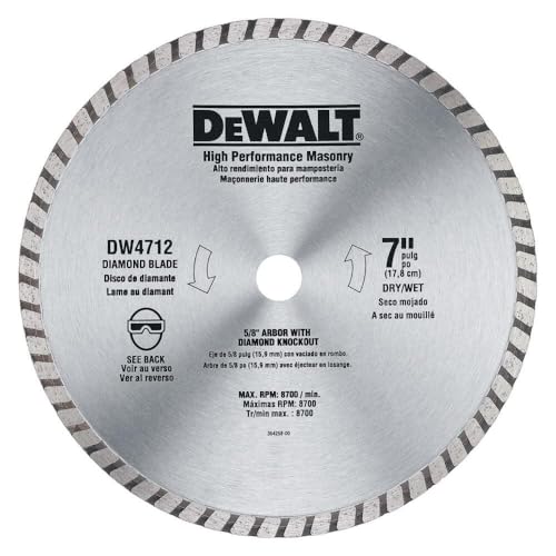 DEWALT Diamond Blade for Masonry, High Performance, 7-Inch (DW4712B)