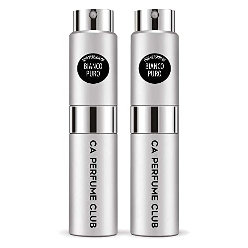 CA Perfume Impression of T Terenzi Bianco Puro For Women & Men Replica Version Fragrance Dupes Concentrated Long Lasting Eau de Parfum Spray Refillable Atomizer Bottle 0.27 Fl Oz-X2