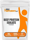 BULKSUPPLEMENTS.COM Beef Protein Isolate Powder - No Sugar Added, Gluten Free, Lactose Free Protein Powder, Keto Friendly - 25g of Protein - 30g per Serving (500 Grams - 1.1 lbs)