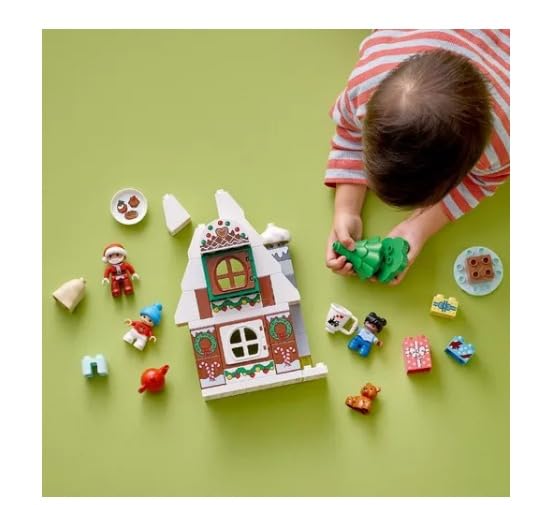 LEGO DUPLO Santa's Gingerbread House Building Set, Christmas Toy for 2 Year Old Boys and Girls, Includes Santa Claus Figure, Stocking Filler Idea, Great Gift for Toddlers, 10976