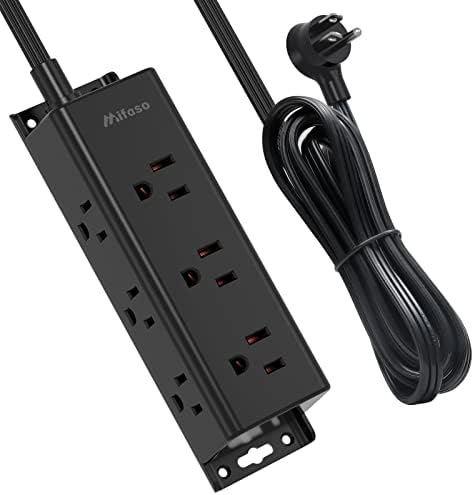 Surge Protector Power Strip - Mifaso 5Ft Exetnsion Cord with Multiple Outlets, 9 Widely Spaced Outlets, Flat Plug, Wall Mount for Home Office Dorm