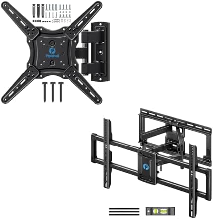 Pipishell Full Motion Wall Mount,Extension, Tilt, Swivel, Leveling for 42-85 inch Flat Screen LED TV up to 132lbs,Dual Articulating Arms Tilt TV Mount, Tool-Free Tilt TV Bracket Max VESA 600x400mm