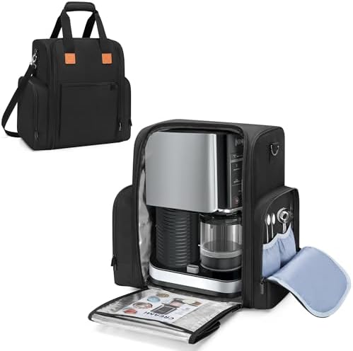 Yarwo Ice Cream Maker Carrying Case Compatible with Ninja CREAMi NC301 NC300 NC299AMZ, Portable Insulated Storage Bag with Shoulder Strap for Frozen Treat Maker and Kitchen Essentials (Bag Only)