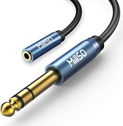 MillSO 1/4 to 3.5mm Headphone Adapter (10 Feet) TRS 6.35mm 1/4 Male to 3.5mm 1/8 Female Stereo Jack Audio Adapter for Amplifiers, Guitar Amp, Keyboard Piano, Home Theater, Headphones