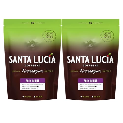Specialty Volcanic Nicaraguan - 2014 Bold Dark Roast Coffee, Rich & Intense, Low Acid, 91 Point, SHG, Small Batch Roasted, Farm Direct, 100% Single-Origin | Santa Lucia | Ground, 2 Pounds (2-16oz)