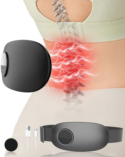 Back Massager with Heat-Heating Pad for Back Pain Relief,Lower Back Massage Abdominal Belly with 6 Massage&16 Intensity,Portable Cordless Personal Lumbar Travel Wrap Belt Gifts for Men Women Teen Girl