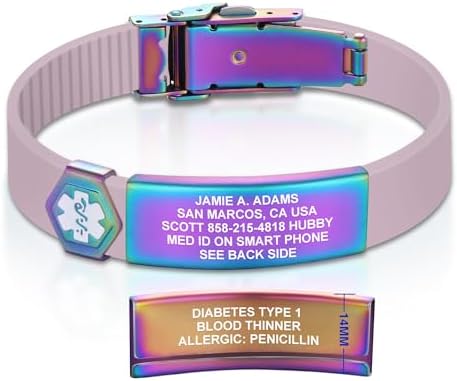 Divoti Custom Engraved Medical Alert ID Bracelet – Dual-Sided Laser Etching, Silicone Wristband, Stainless Steel Security Clasp – Adjustable & Trim-to-Fit – Emergency Medical Info Band for Men & Women