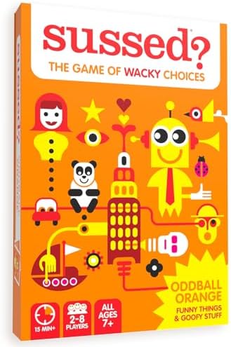 SUSSED The Wacky ‘What Would You Do?’ Social Card Game - Kids Stocking Stuffer & Family Travel Game - Fun & Easy to Play - All Ages 7 and Up - Oddball Orange Deck