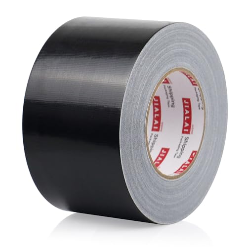 Black Duct Tape 3 Inch Wide, Industrial Grade 3 inches x 55 Yards (164 ft), 9 Mil Heavy-Duty, Waterproof, Strong, Flexible, No Residue, for Crafts & Home Improvement