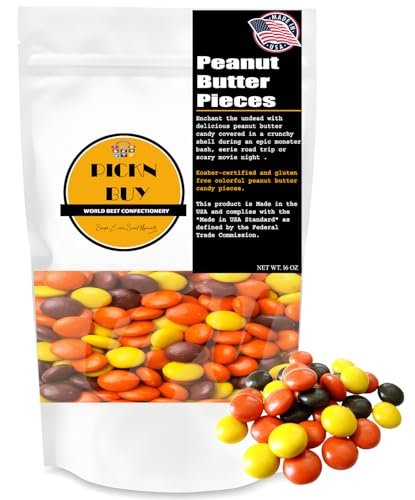 Peanut Butter Crunchy Shell Pieces 16 oz, Creamy Peanut Butter Surrounded By Milk Chocolate in One Irresistible Candy, Kosher Certified and Gluten Free,