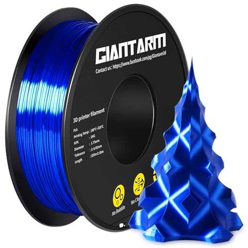 GIANTARM 3D Printer Filament, Silk Royal Blue Pla Filament, 1Kg(2.2lbs) Spool, 1.75mm Dimension Accuracy +/- 0.03mm, 3D Printing Filament