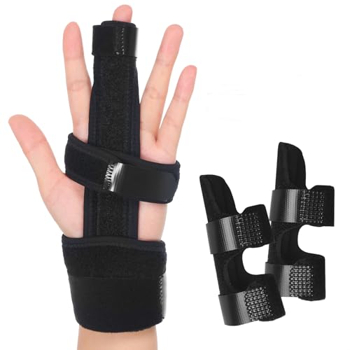 Fanwer Finger Splint with Mallet Finger Splint(3PCS), Adjustable Pointer Finger Splint, Reversible Pinky Finger Splint, Middle Finger Splint, Index Finger Splint, Ring Finger Splint