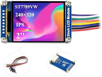 waveshare 2inch LCD Module Mini LCD Screen Compatible with Raspberry Pi/Ardu-ino/STM32, 240x320 Resolution IPS LCD Display, 262K RGB Color, Embedded ST7789VW Driver, SPI Interface