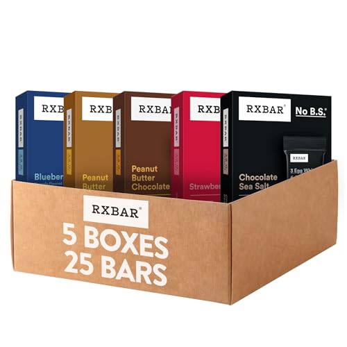RXBAR Protein Bars, Protein Snack, Snack Bars, Variety Pack (5 Boxes, 25 Bars)
