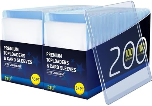 400 Card Sleeves Top Loads for Cards, 3"x4" Baseball Card Protectors Hard Plastic, Toploads for Cards, Hard Card Sleeves, Sports Card Holder for Trading Card (200 Hard Card Sleeves + 200 Soft Sleeves)