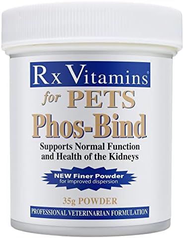 Rx Vitamins Phos-Bind - Kidney Support Supplement Powder - Phosphate Binder for Cats & Dogs for Kidney Health - Supports Normal Kidney Cleanse and Essential Kidney Care - 35g