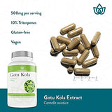 Nature Restore Gotu Kola Extract Supplement, Standardized to 10 Percent Triterpenes, Manufactured in USA, 90 Capsules, Non GMO, Gluten Free, Vegan