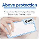 DFTCVBN Phone Case for Galaxy S23 Case, Samsung S23 SM-S911U Case with HD Screen Protector, Soft Bumper with Clear Crystal PC Hard Back Shockproof Cover Cases for Samsung Galaxy S23 5G Blue