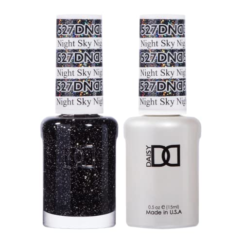DND Gel Black Polish Set, UV/LED GelPolish and Air Dry Nail Lacquer, Matching Chip-Free Polish Duo, 0.5 Fl Oz Each