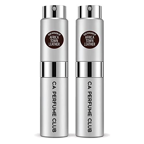 CA Perfume Club Impression of Mmos Africa Town Leather For Women & Men Replica Version Fragrance Dupes Concentrated Long Lasting Eau de Parfum Spray Refillable Atomizer Bottle 0.27 Fl Oz-X2