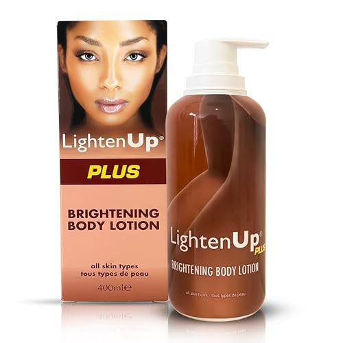 LightenUp, Skin Brightening Lotion - 13.5 Fl oz / 400ml - Moisturizing, Hydrating Body Lotion for Body, Knees, Elbows, Hands, Underarms, with Jamaican Castor Oil and Shea Butter