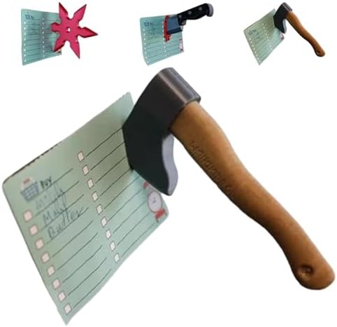 Funny Knife Magnetic Fridge Stickers, 3D Ninja Shuriken Axe Fridge Magnet, Fun Chef Knife Magnet Stickers for Fridge Home Locker, Cabinet, Novelty Home Decor Gifts (D)