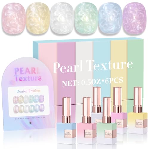 Double Rhythm 6 Pcs 15 ML Gel Polish Set Same Color Same Bottle Soak Off Gel Polish Kit Nail Art Manicure Salon DIY at Home for Women (Pink Yellow White Green Blue Purple-T6-21)