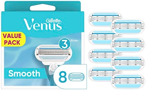 Gillette Venus Smooth Womens Razor Blade Refills, 8 Count, Lubracated to Protect the Skin from Irritation