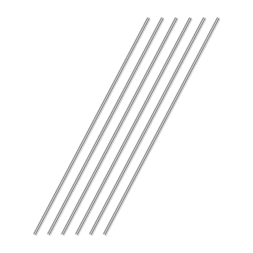 uxcell 5mm x 400mm 304 Stainless Steel Solid Round Rod for DIY Craft - 6pcs