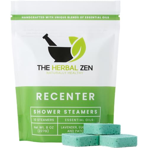 Recenter Shower Steamers Aromatherapy with Lavender and Eucalyptus Essential Oils, Aromatherapy Shower Bombs, Self Care Gift, Birthday Gift for Women, Bath Steamer for Women and Men