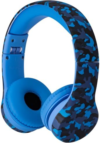 Snug Play+ Kids Headphones with Volume Limiting for Toddlers (Boys/Girls) - Blue Camo