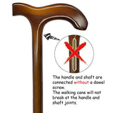 FLYDRUM Wooden Walking Cane for Men and Women, One-Piece Wood Cane, 36 Inch Wood Walking Stick for Men and Women, Ergonomic Wood Cane for Seniors Walnut