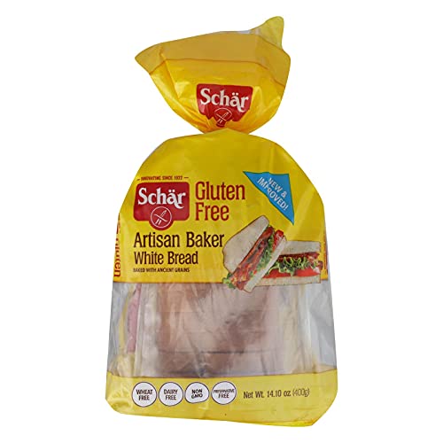 Schar - Artisan Baker White Bread - Certified Gluten Free - No GMO's, Dairy or Wheat - (14.01 oz) 6 Pack