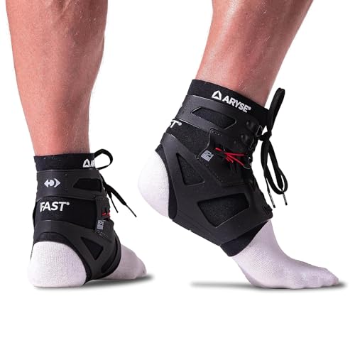 IFAST Ankle Brace - Ankle Stabilizer For Men & Women - Great For Basketball, Volleyball, Soccer & More! (Small, Black, Pair)