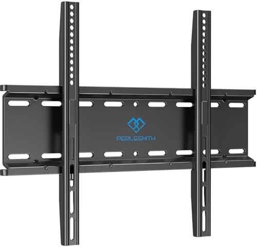 PERLESMITH Fixed TV Wall Mount Bracket, Low Profile Design for Most 26-60 inch LED LCD OLED-4K Flat Screen TVs up to 115lb, Ultra Slim Fixed TV Mount with Max VESA 400x400mm Fits 16 inch Wood Stud